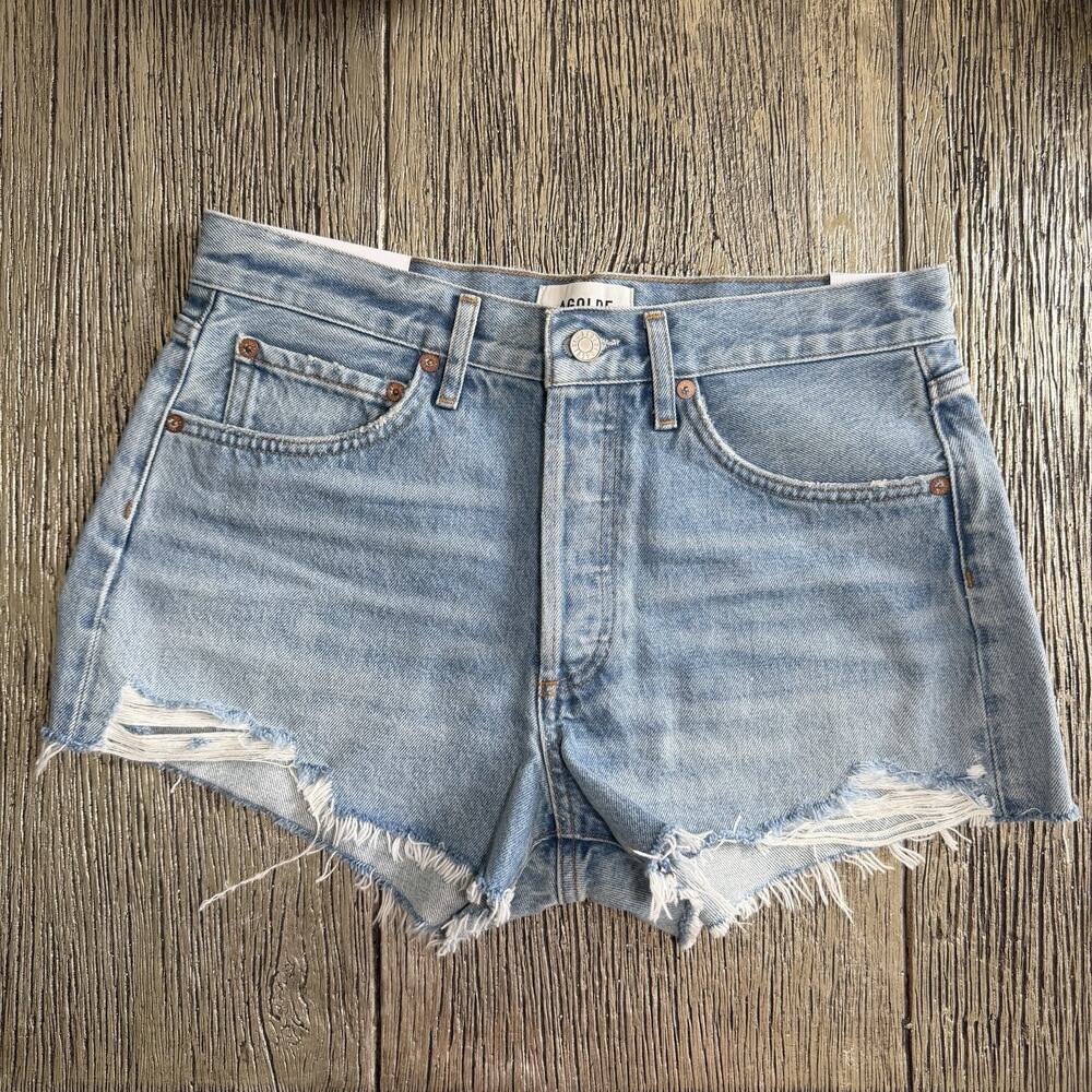 AGOLDE Parker Vintage Cut Off Shorts In Animate Denim Women's Size 27 NWT